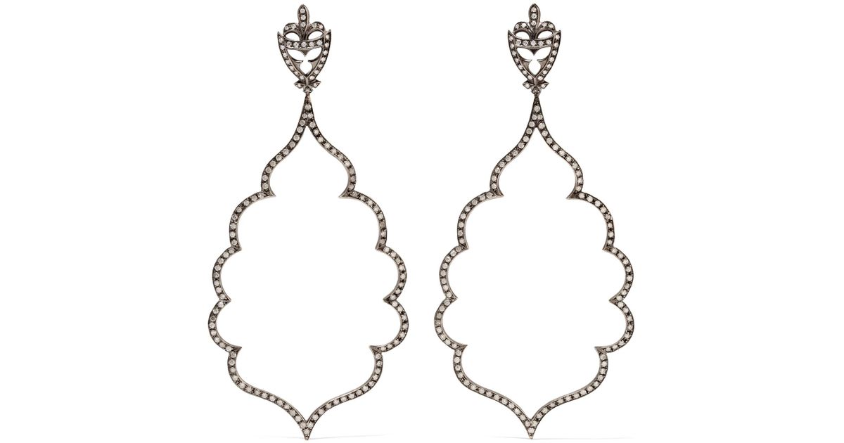Lyst Loree Rodkin 18 Karat Rhodium White Gold Diamond Earrings In Lyst Loree Rodkin 18 Karat Rhodium White Gold Diamond Earrings In Metallic