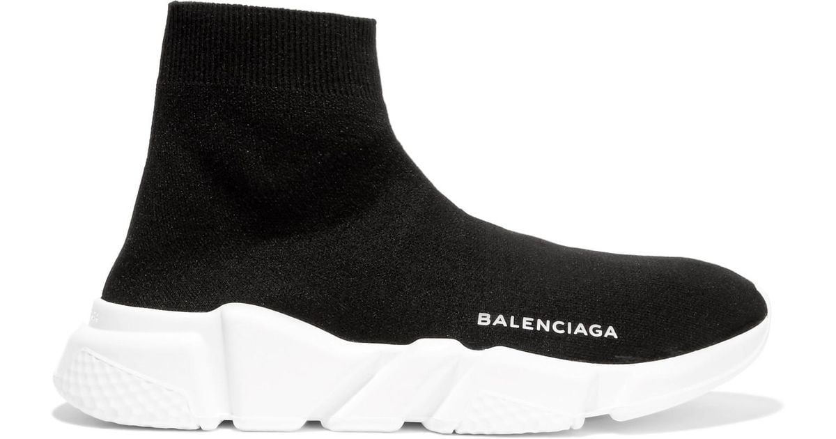 Balenciaga Speed Stretch-Knit High-Top Sneakers in Black - Save 35% - Lyst