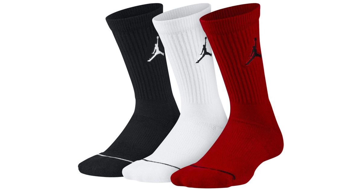 Nike Jordan Jumpman Crew Basketball Socks (3 Pair) in Black for Men - Lyst