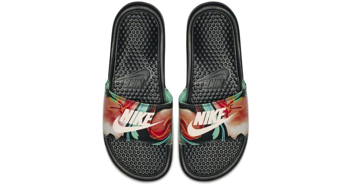 nike slides with flowers