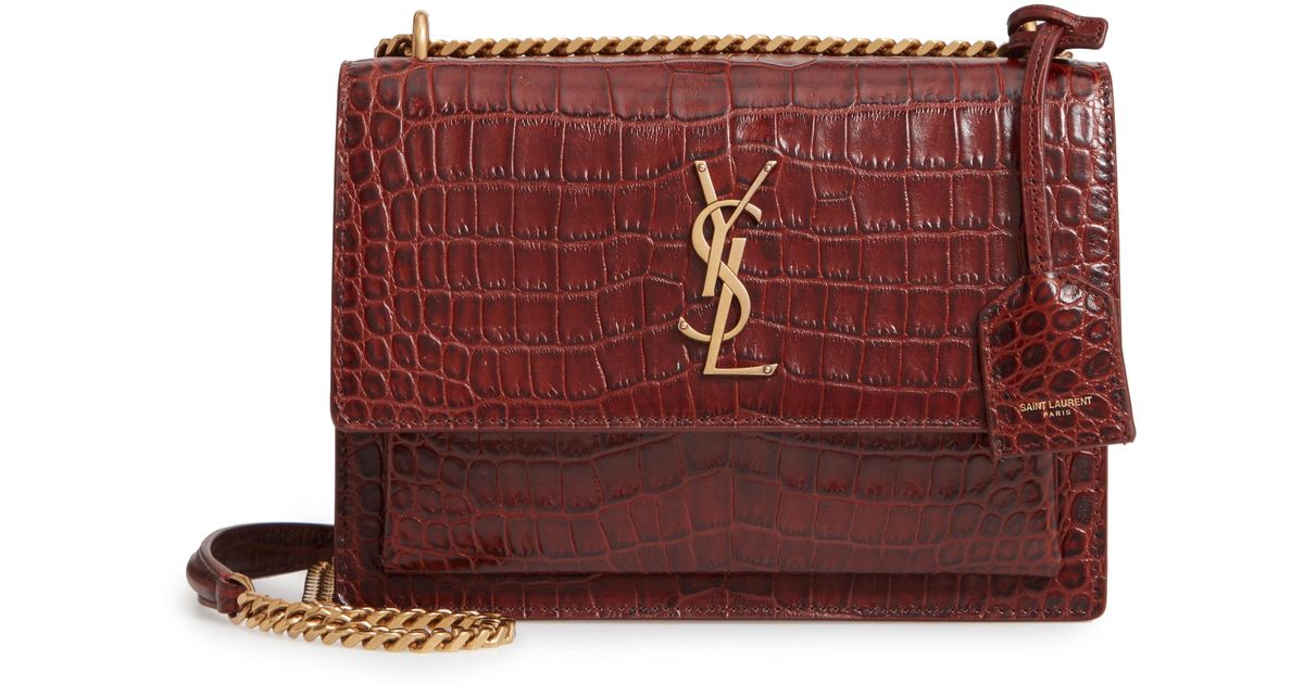 ysl sunset crocodile medium bag