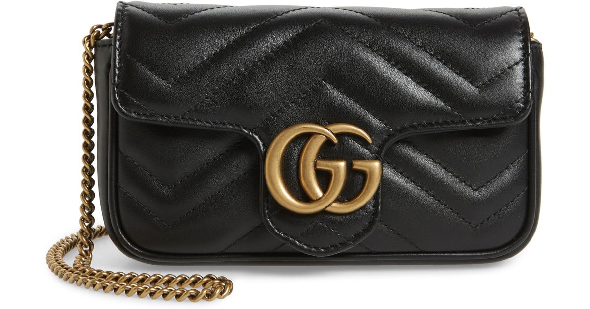 Lyst - Gucci Supermini Gg Marmont 2.0 Matelasse Leather Shoulder Bag - in Black