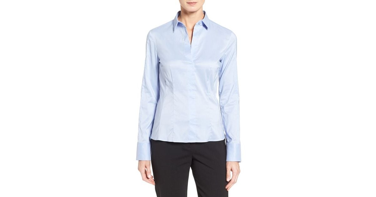 boss bashina stretch poplin blouse