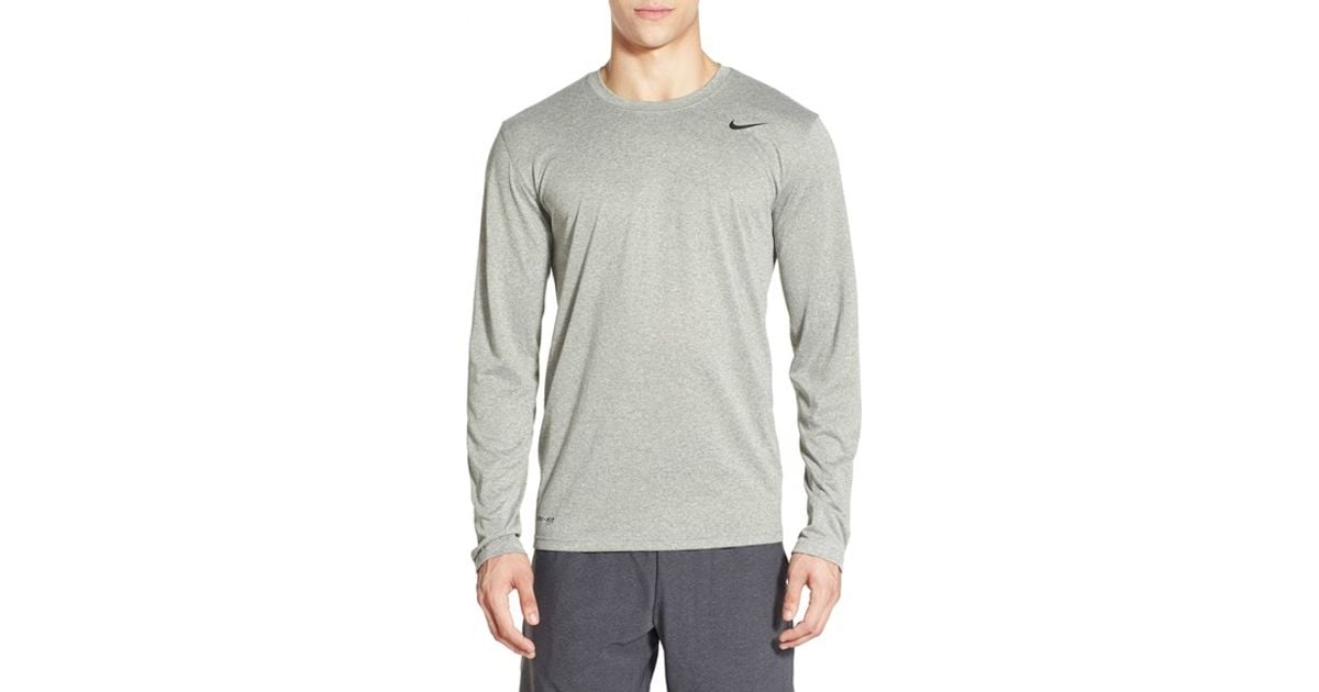 Nike 'legend 2.0' Long Sleeve Dri-fit Training T-shirt in Gray for Men ...