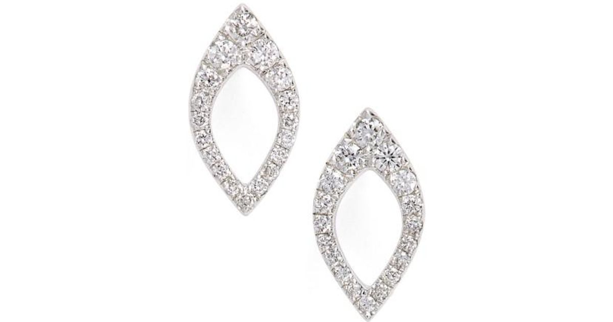 Lyst Dana Rebecca Marquise Diamond Studs In Metallic
