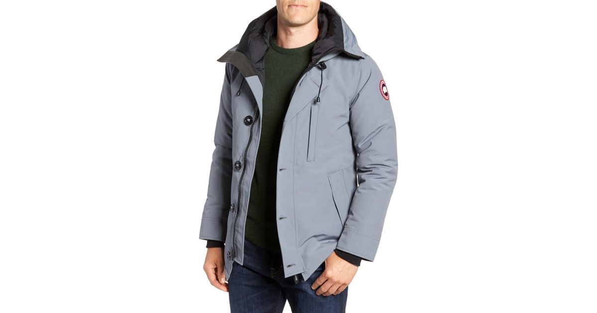 Canada Goose Fleece Chateau Slim Fit Down Parka In Mid Grey Gray For Men Lyst