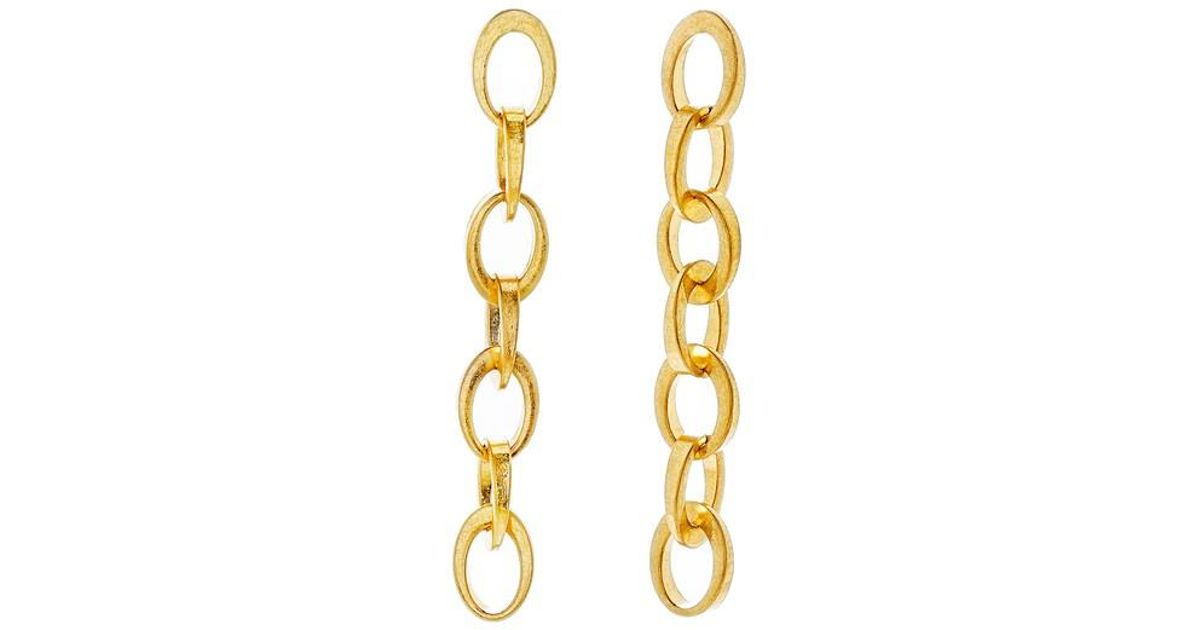 Lyst Steve Madden Rolo Dangle Chain Earrings In Metallic