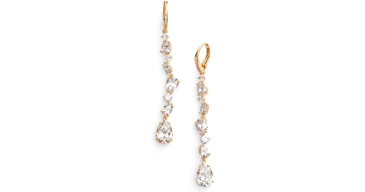 Lyst Nadri Ava Linear Drop Earrings In Metallic
