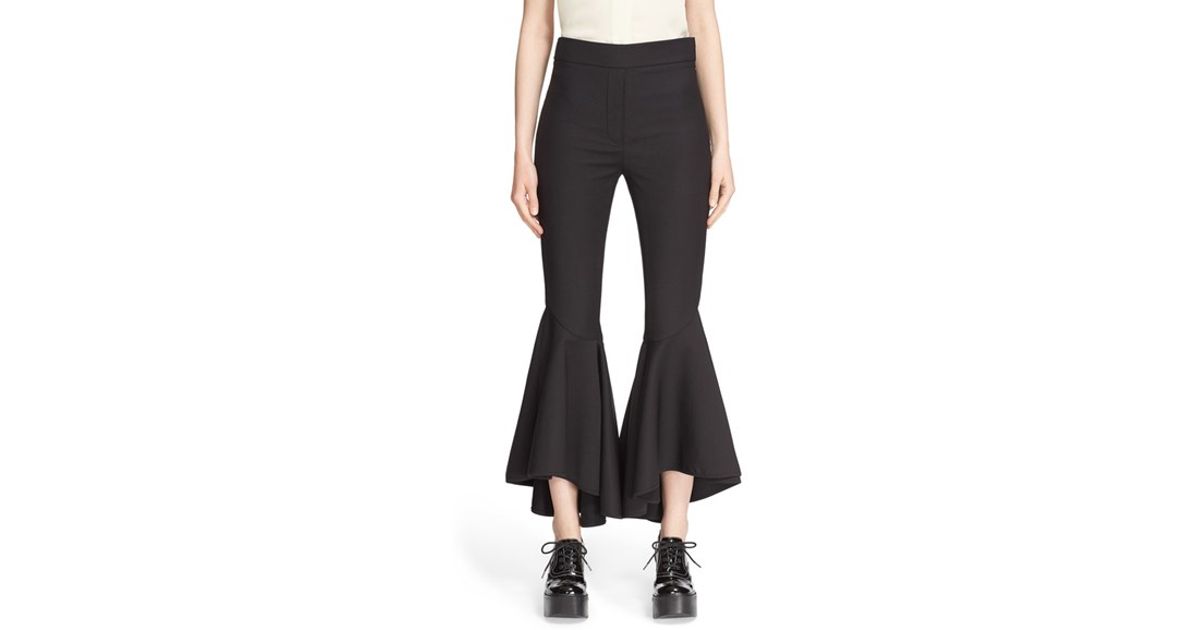 Lyst - Ellery Sinuous Wool-blend Cropped Flared Trousers in Black