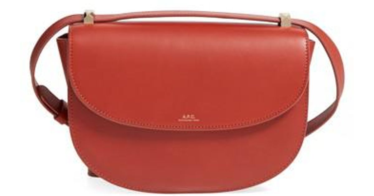 Lyst A P C Designer Geneve Leather Crossbody Bag In Red