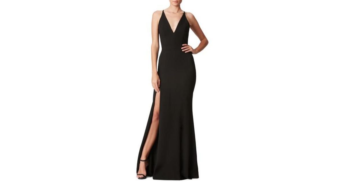 iris slit crepe gown