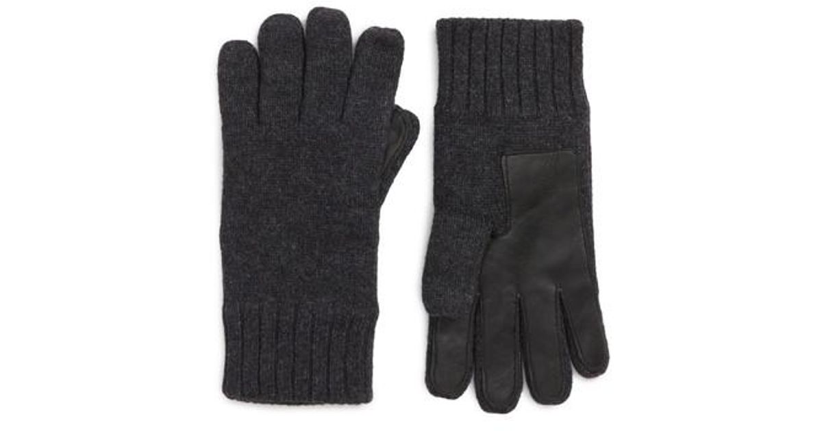 Lyst Ugg Smart Wool Blend Gloves In Black For Men