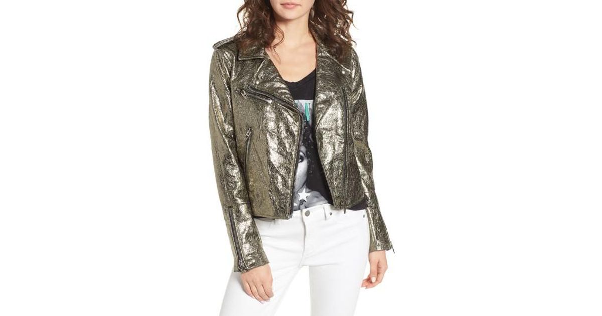 Lyst Blank Nyc Metallic Faux Leather Moto Jacket
