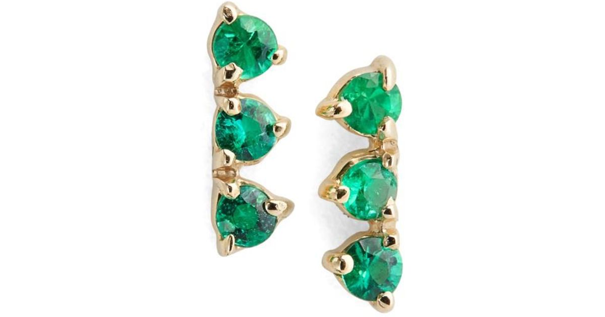 Lyst Wwake Counting Collection Three Step Emerald Statement Lyst Wwake Counting Collection Three Step Emerald Statement Earrings Nordstrom Exclusive In Green
