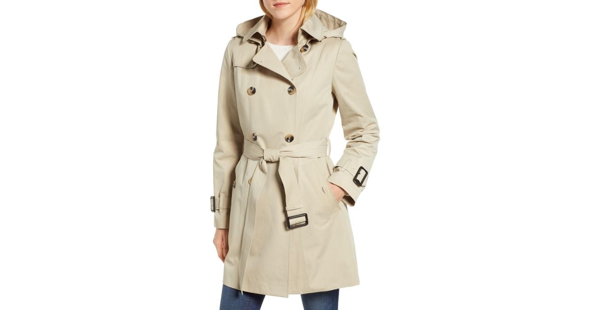 mens london fog trench coat with detachable hood & liner