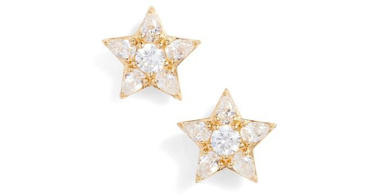 Lyst Nadri Reminisce Cubic Zirconia Star Earrings In Metallic