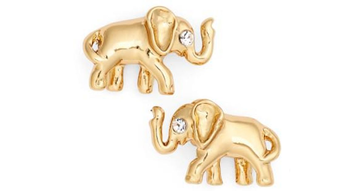 Lyst Kate Spade Elephant Stud Earrings In Metallic