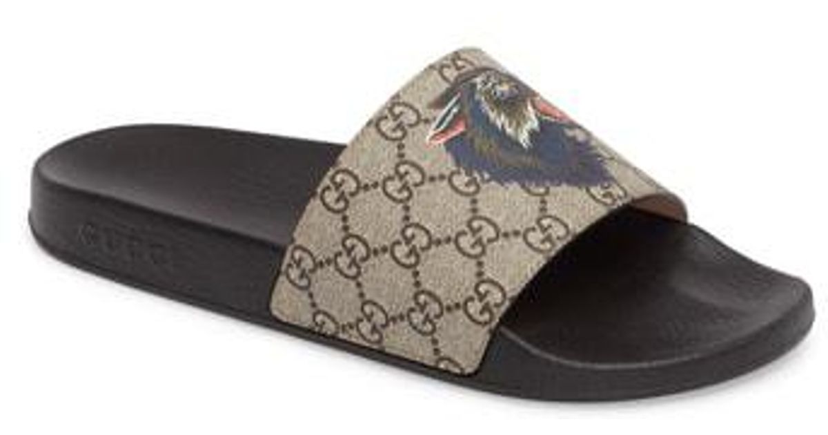 gucci slides wolf head