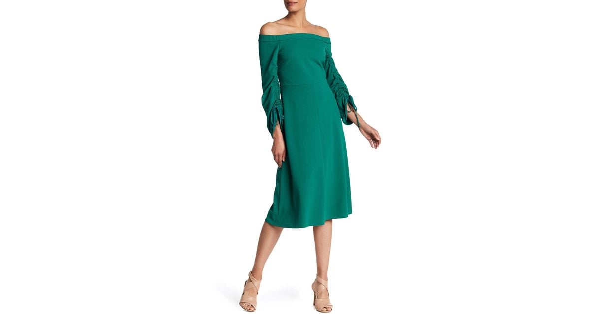 Tibi Off the Shoulder Midi Dress