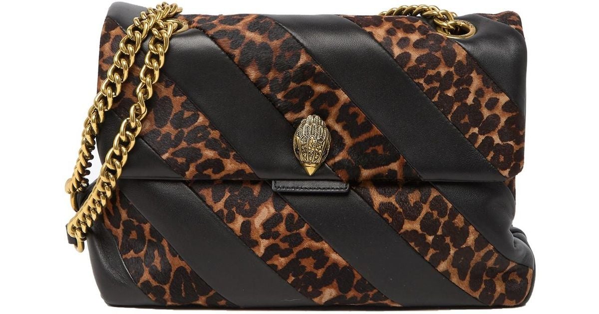 Kurt Geiger Faux Fur Soho Leather Shoulder Bag Lyst