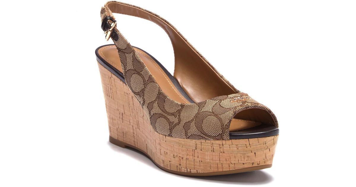 Lyst - Coach Ferry Signature Platform Wedge Sandal