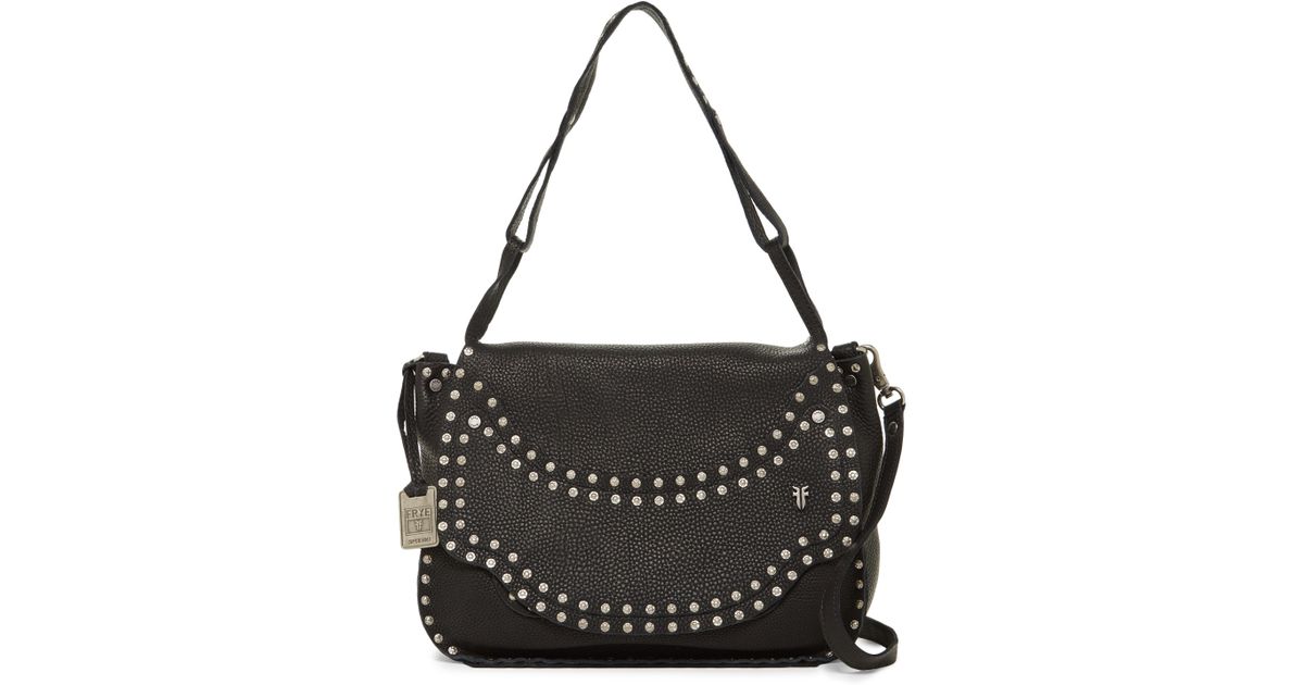 Lyst - Frye Nikki Nail Head Flap Leather Shoulder Bag in Black