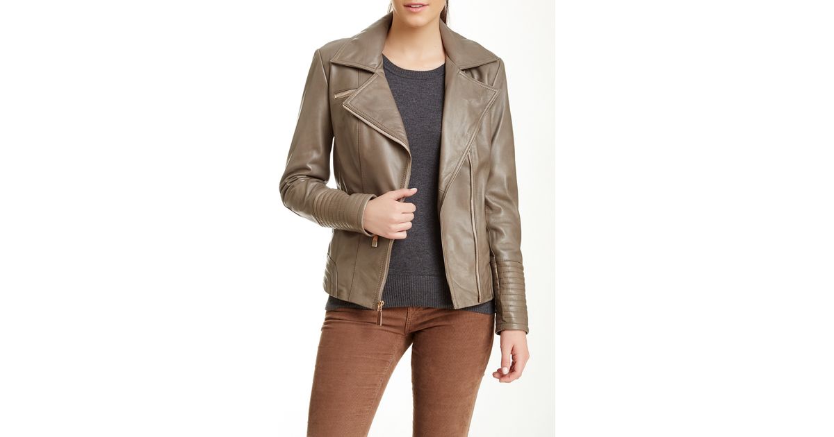 Vince Camuto Multicolor Genuine Leather Moto Jacket Lyst
