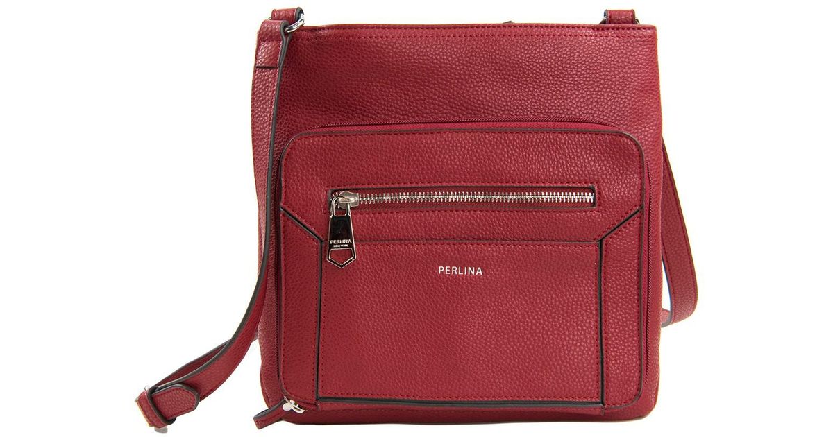 Lyst Perlina Isabelle Leather Crossbody Bag In Red