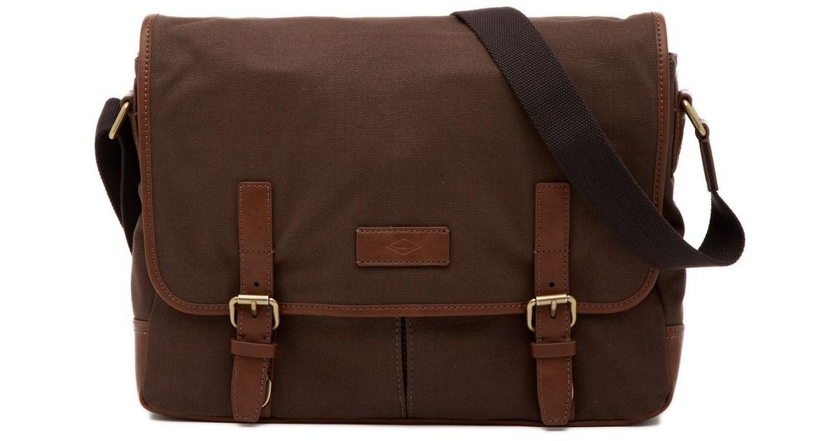Lyst Fossil Graham Ew Messenger Bag In Brown For Men