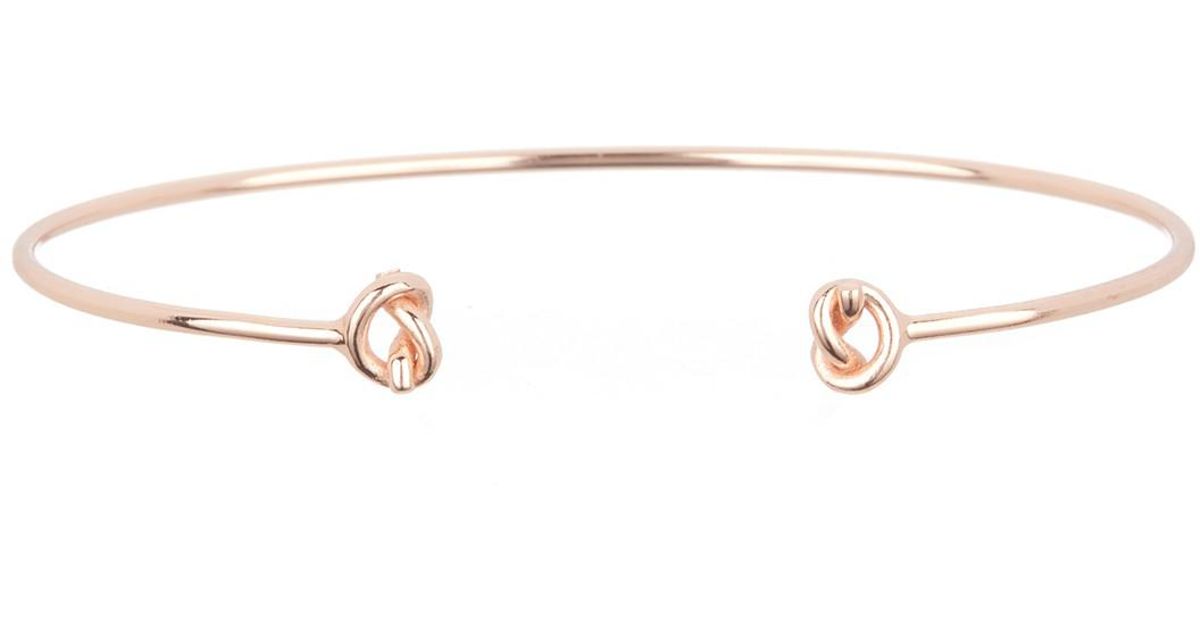 Lyst Argento Vivo 18k Rose Gold Plated Sterling Silver Love Knot Lyst Argento Vivo 18k Rose Gold Plated Sterling Silver Love Knot Bangle Bracelet In Metallic