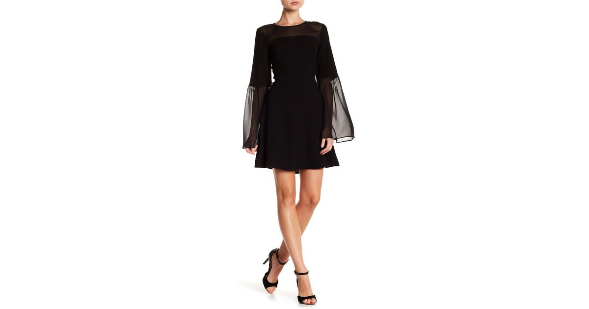 Lyst Bcbgmaxazria Mesh A Line Dress In Black