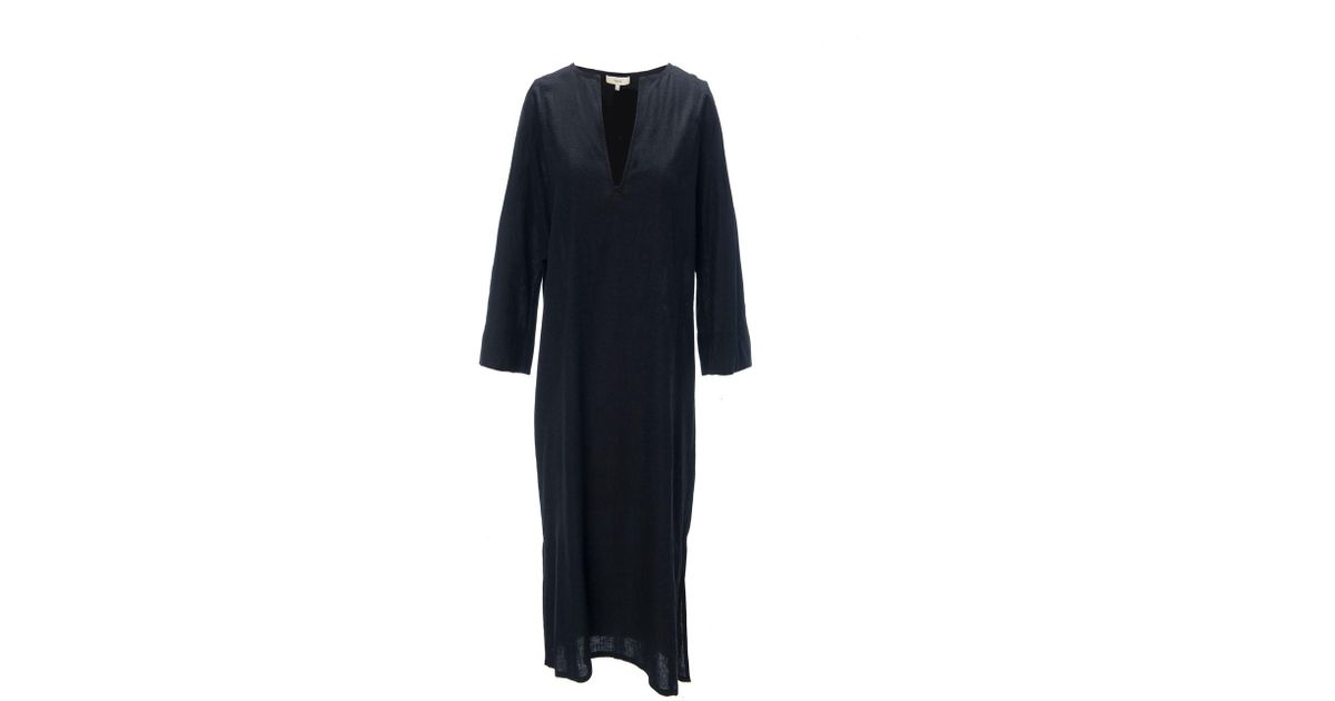 seamed linen popover dress
