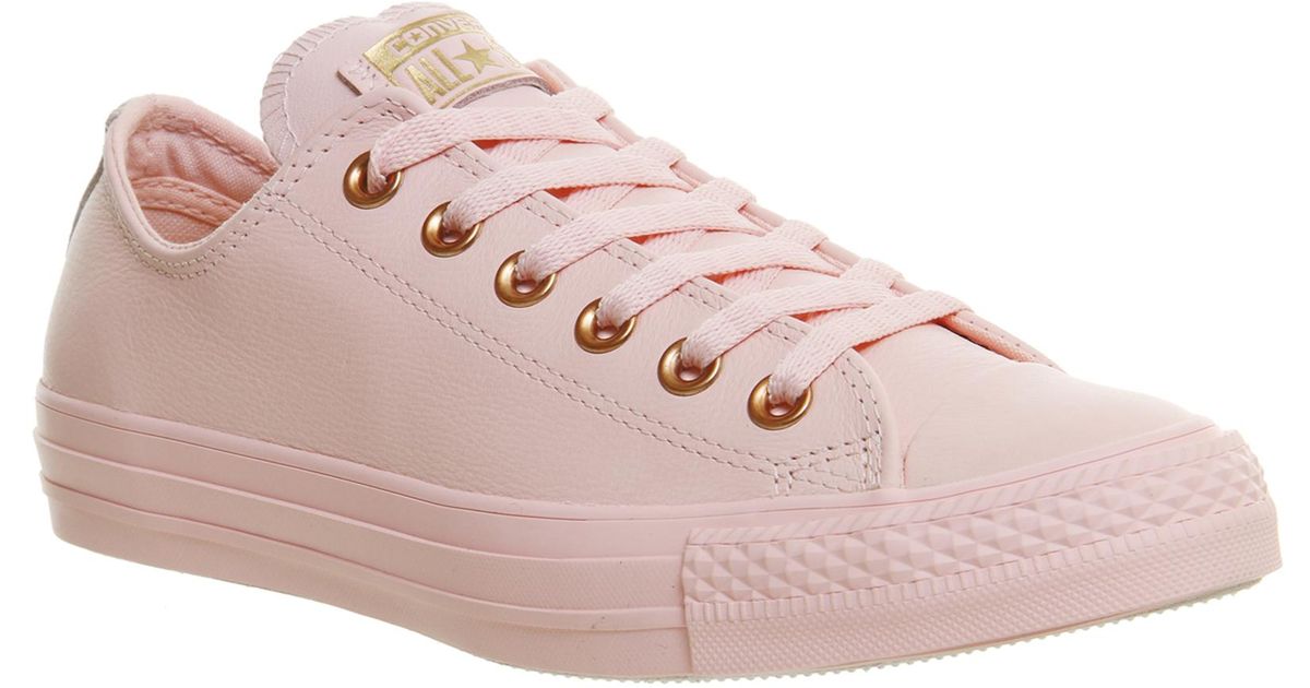 Lyst Converse All Star Low Leather Trainers In Pink