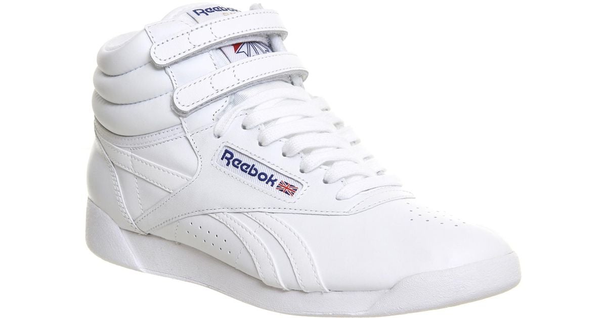 white reebok freestyle high tops