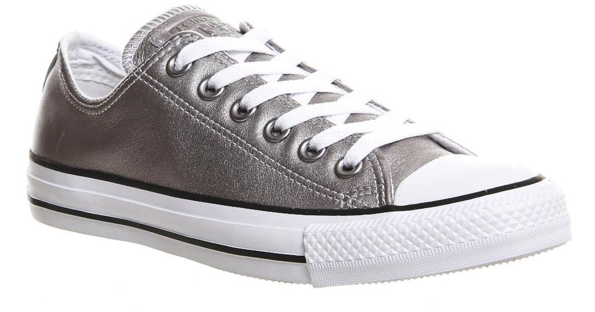 Lyst Converse All Star Low Leather In Metallic