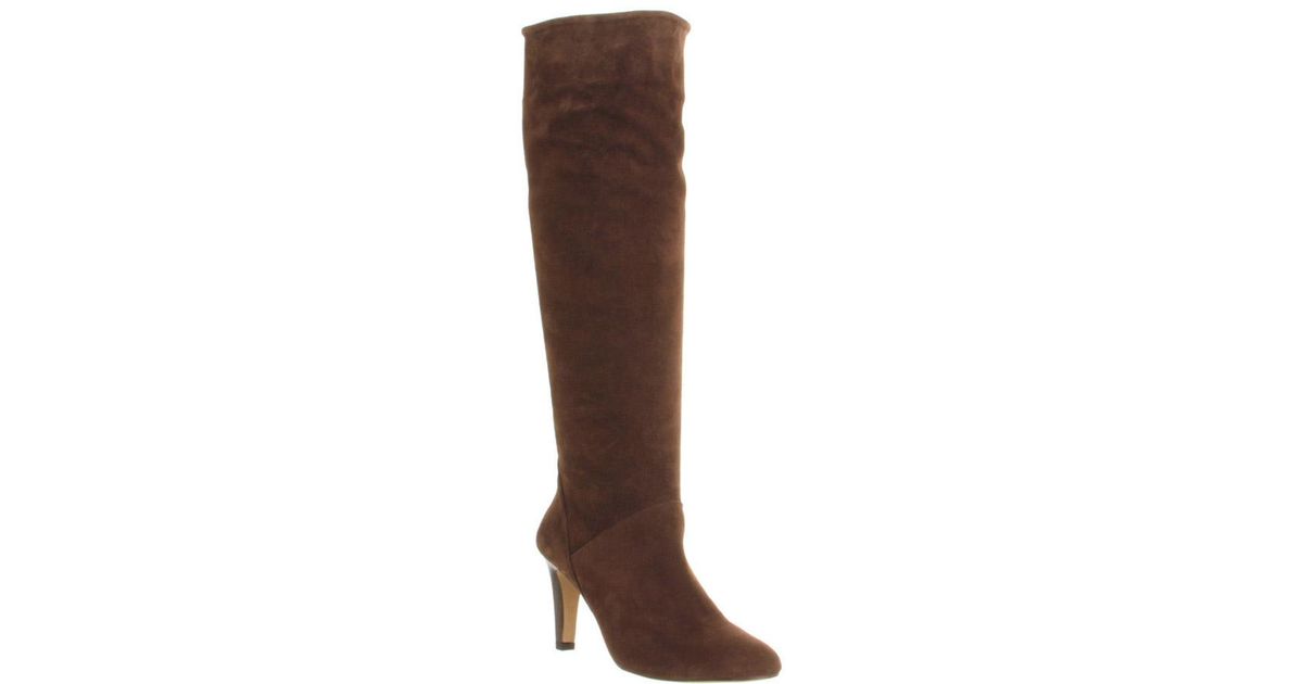 Lyst Office Nouveau Suede Slouch Boots In Brown