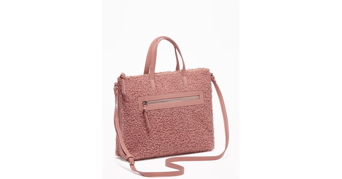 Lyst Old Navy Sherpa Crossbody Bag In Pink