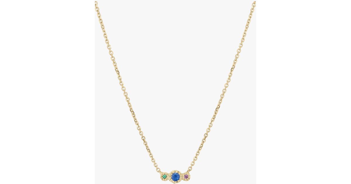 Lyst Jennie Kwon Blue Sapphire Journey Necklace In Metallic
