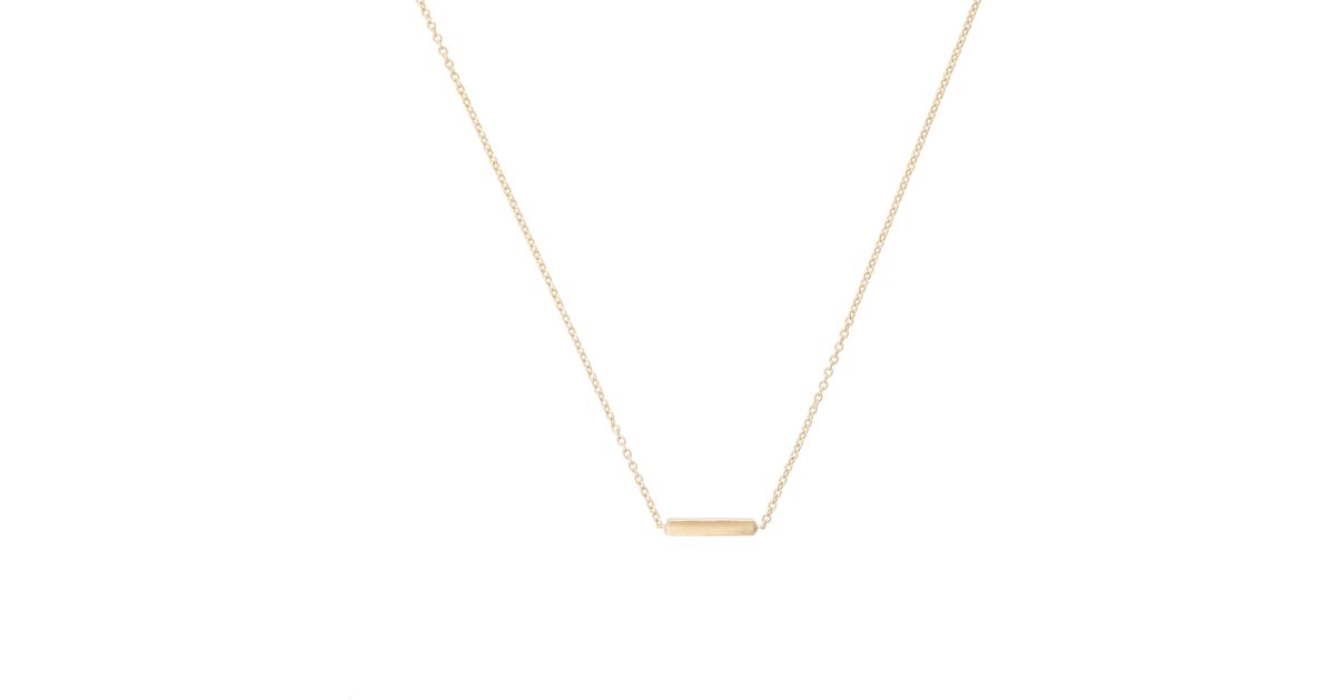 Oliver Bonas Tiny Bar Necklace in Gold (Metallic) - Lyst