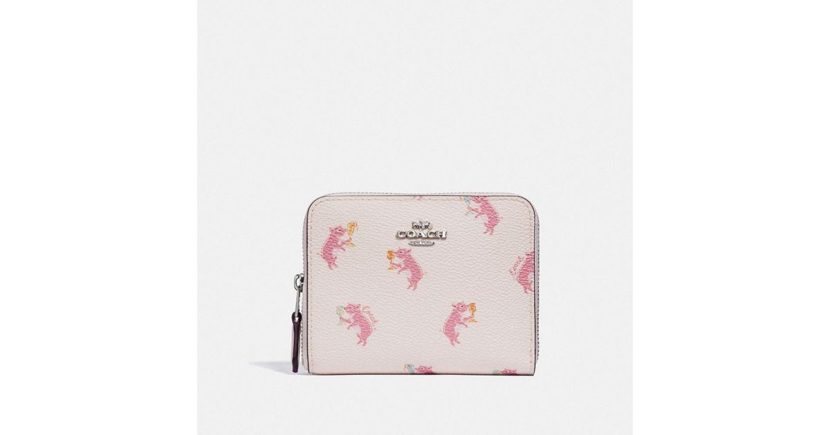 COACH Small Zip Around Wallet With Party Pig Print - Lyst