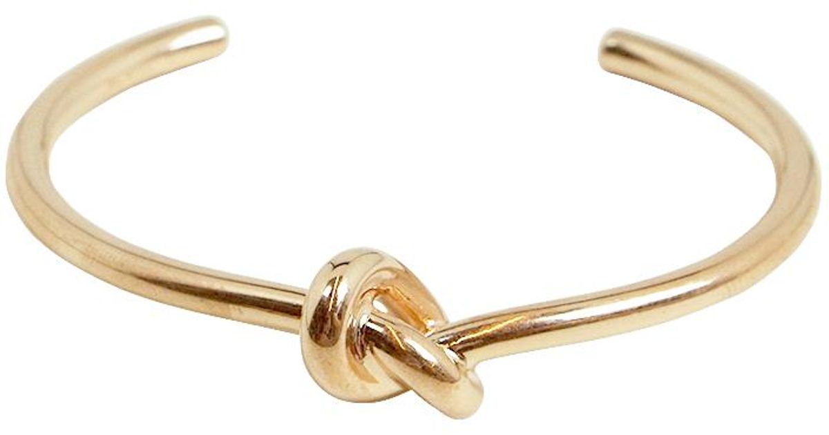 Lyst Céline Extra Thin Knot Bracelet Rose Gold In Pink