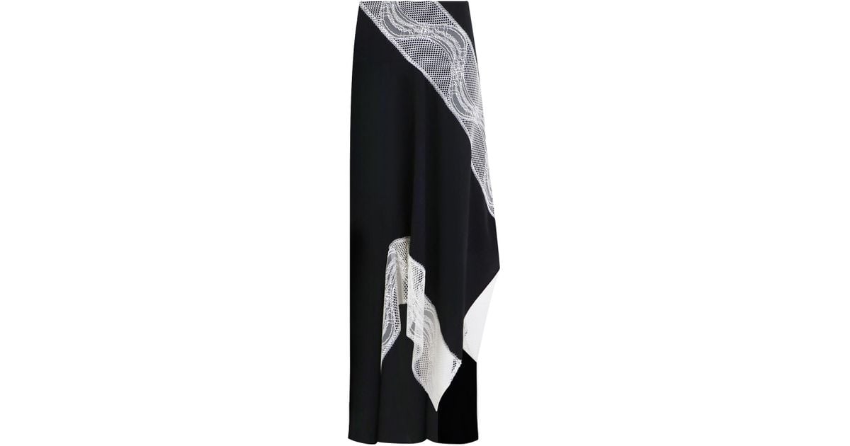 Christopher Esber Eclipse Lace Skirt Black/natural - Lyst