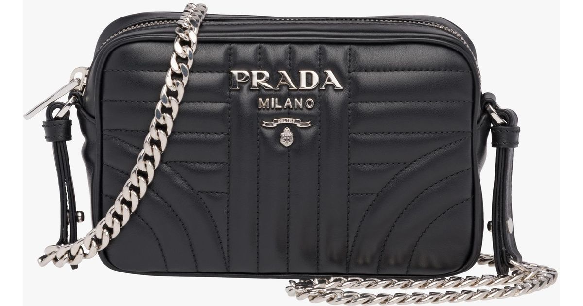 Lyst Prada Diagramme Leather Cross Body Bag In Black