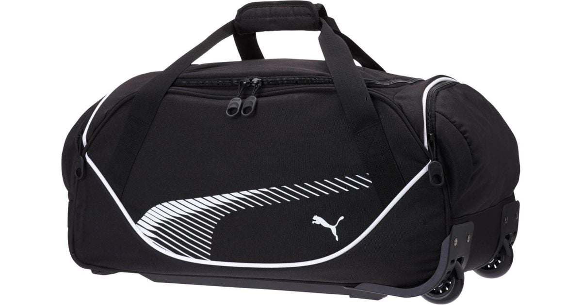 Puma Black Small Rolling Duffel Bag For Men