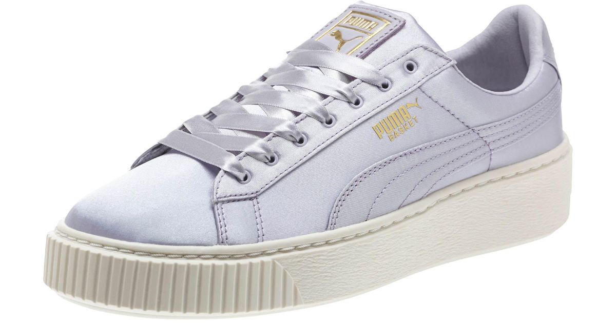 puma basket platform satin puma basket platform satin
