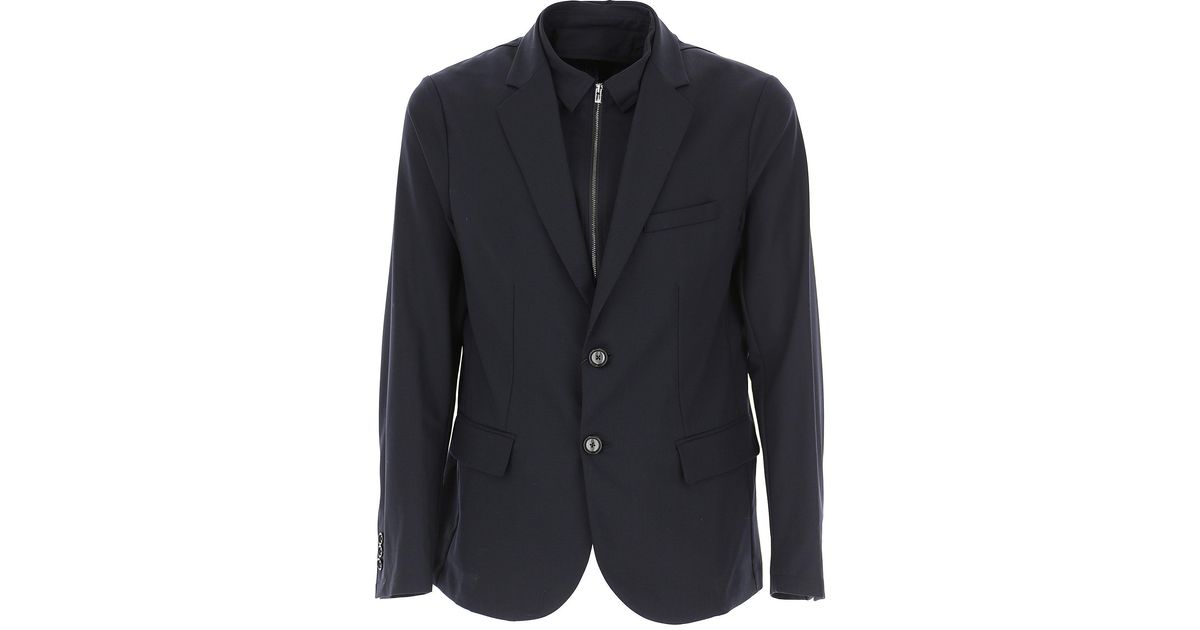 Emporio Armani Wool Blazer For Men in Navy Blue (Blue) for Men - Lyst