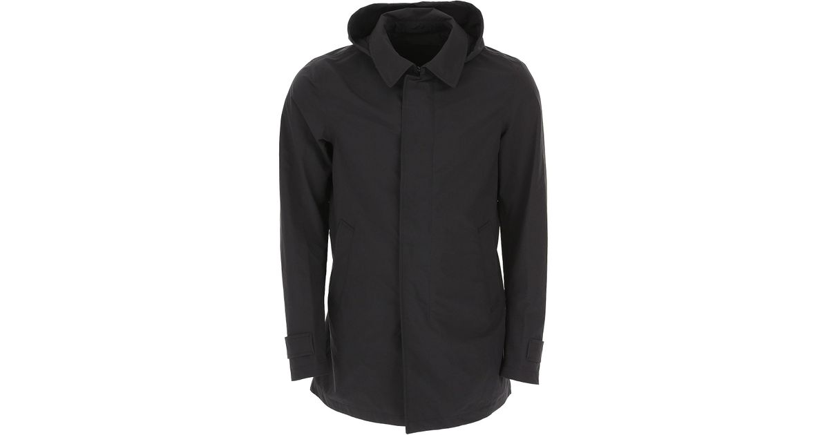 Herno Synthetic Men's Coat in Black for Men - Lyst