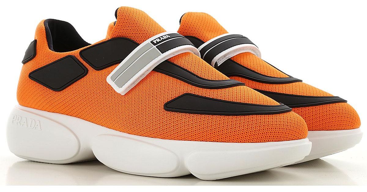 Prada Synthetic Cloudburst Sneakers in Orange - Save 31% - Lyst