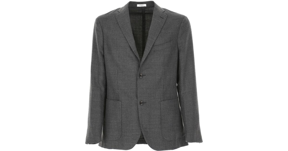 Boglioli Wool Blazer For Men in Dark Grey (Gray) for Men - Lyst