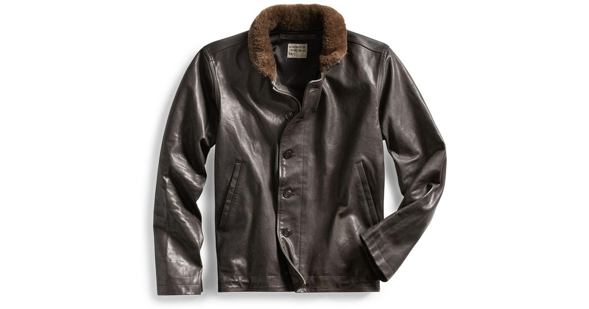 Lyst Rrl Shearling Trim Leather Jacket For Men